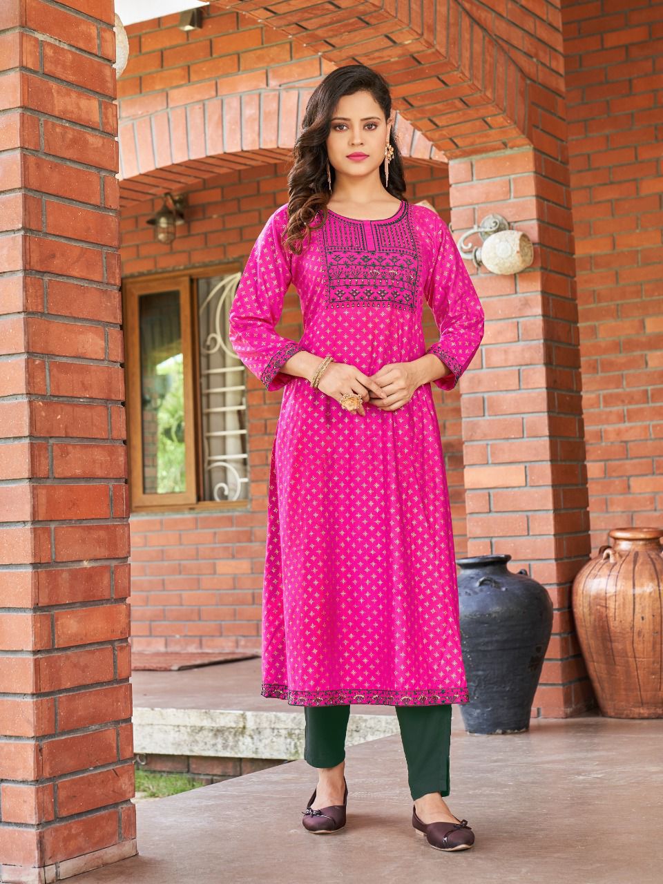 Ala Vaikuthupuram Super Printed Designer Wholesale Anarkali Kurtis
